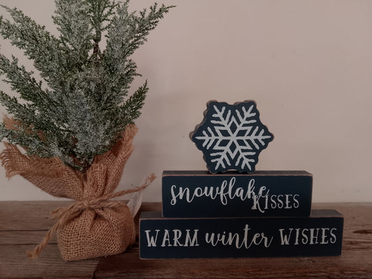 Snowflake/Warm Winter/Snowflake kisses set of three