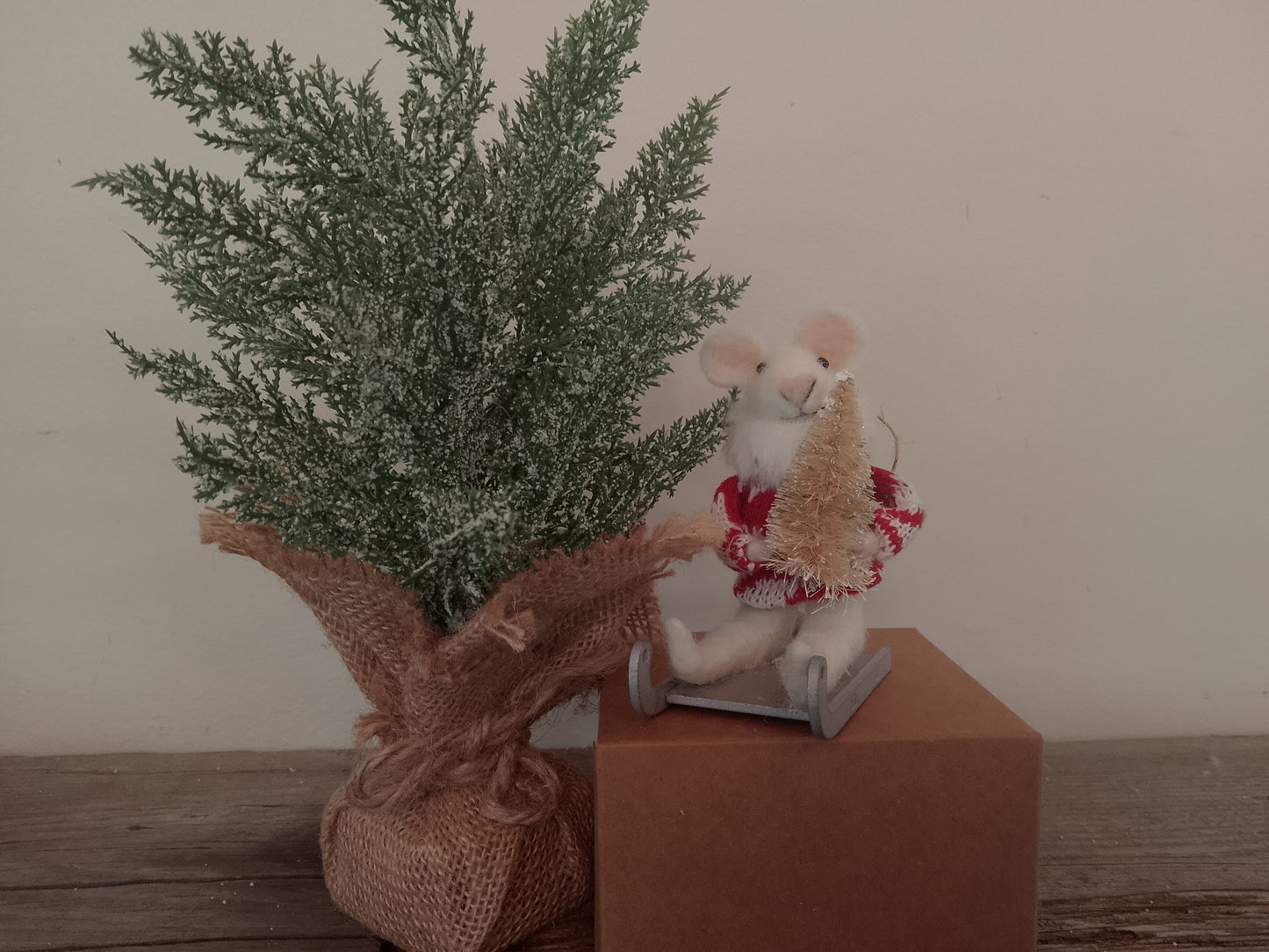 “Mouse on Sleigh” Christmas Ornament