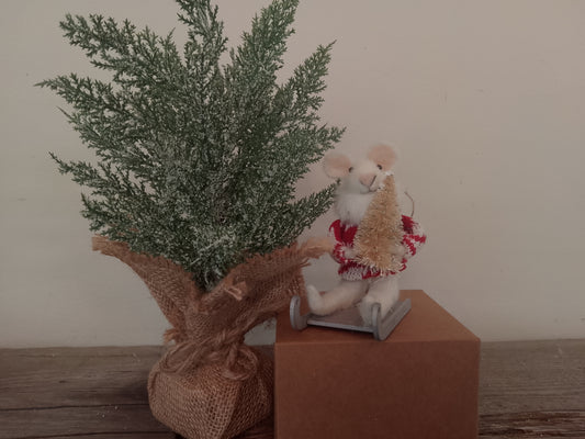 “Mouse on Sleigh” Christmas Ornament