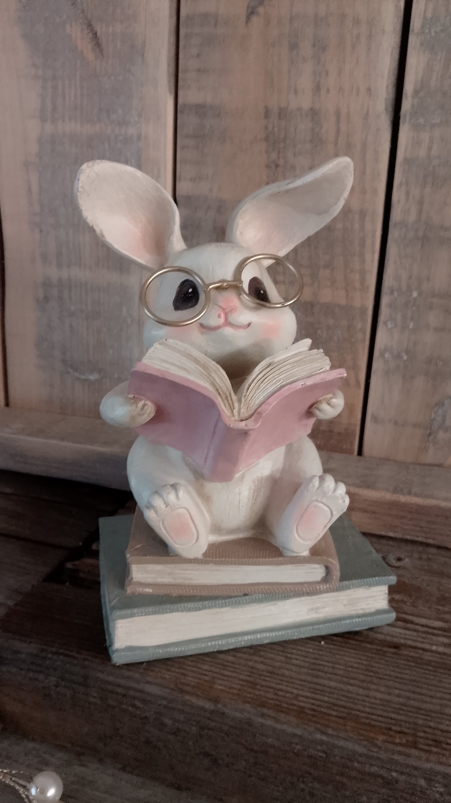 Bunny figurine with glasses