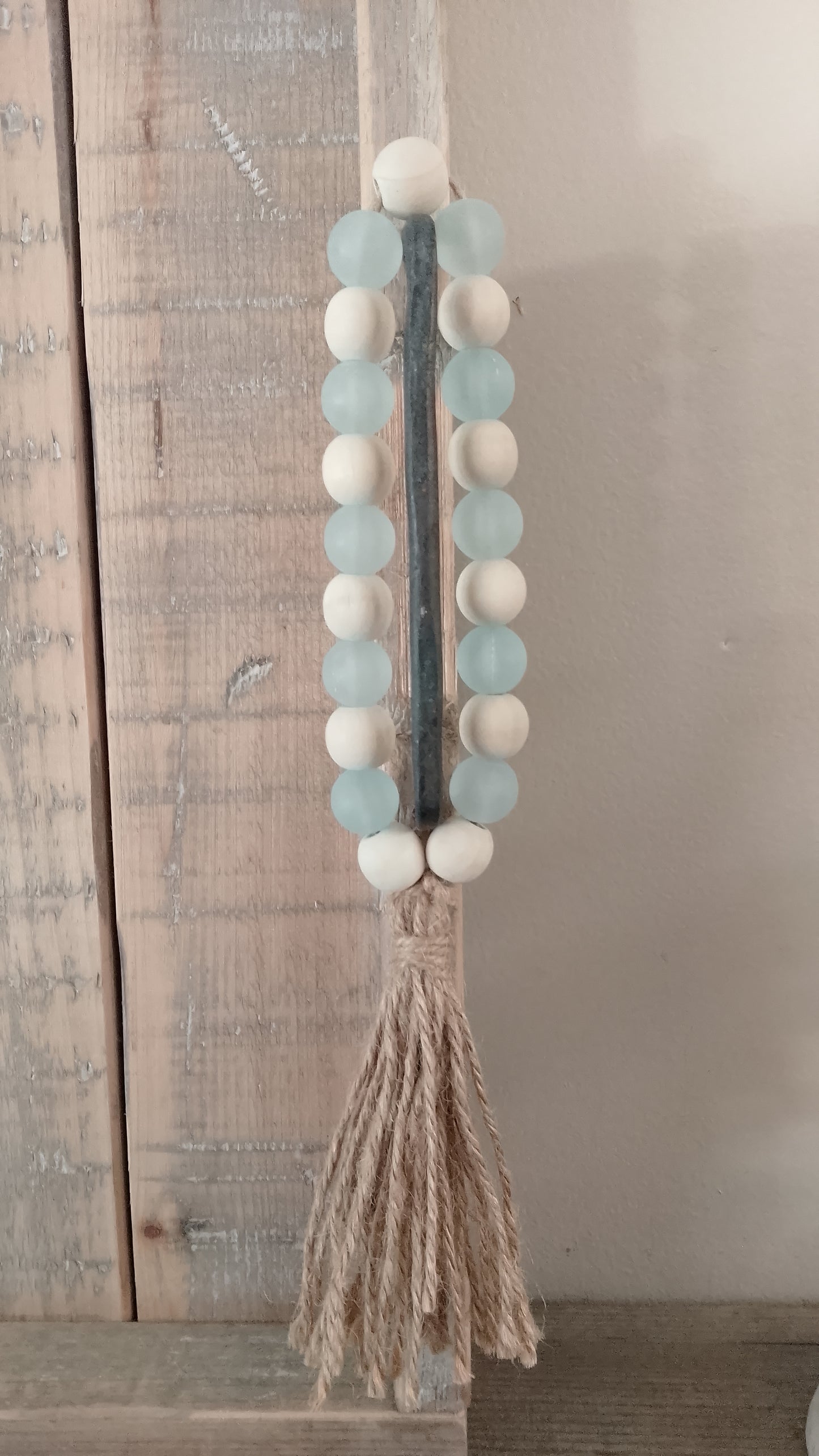 Blue and white beads