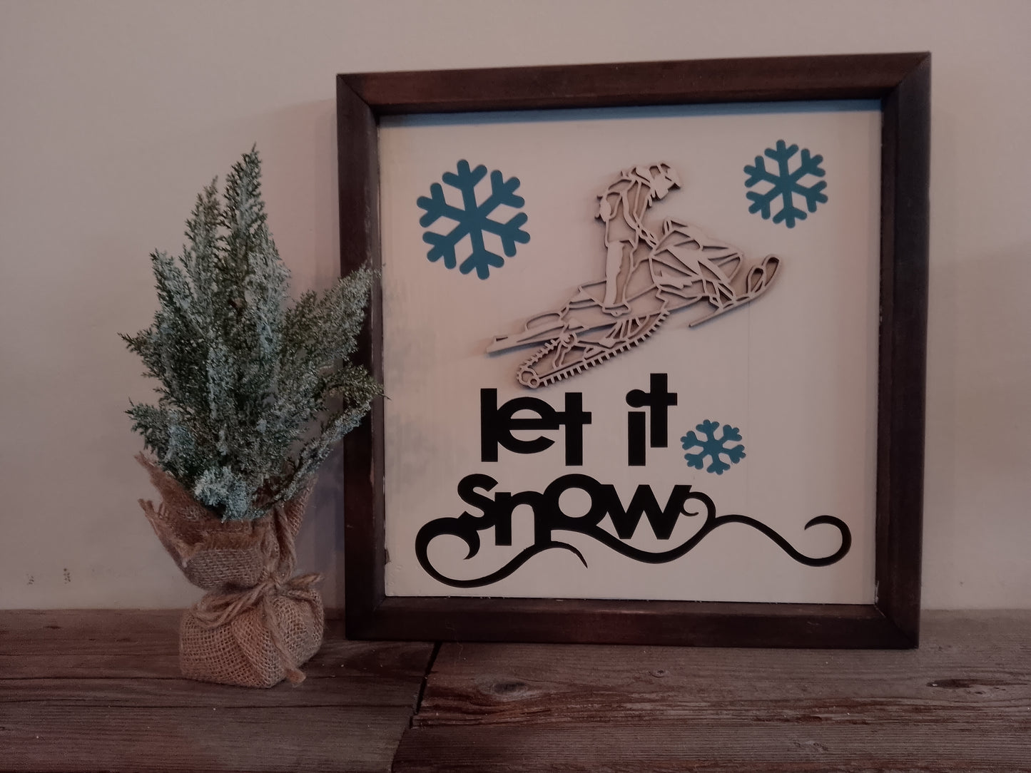 Let it snow, custom made wood sign