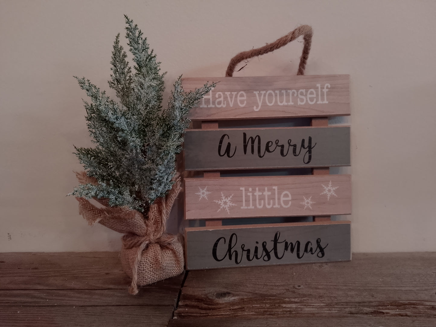 "Have yourself a Merry Little Christmas" Hanging Wooden Sign