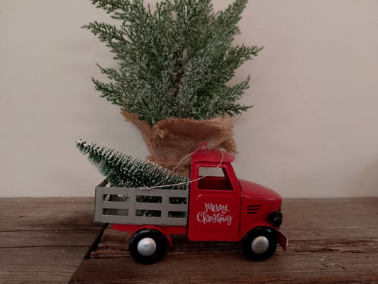 "Merry Christmas" Red Truck Christmas Ornament