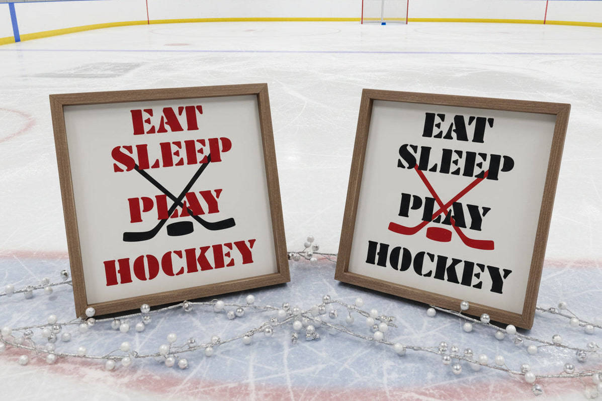 "Eat Sleep Play Hockey" Signs