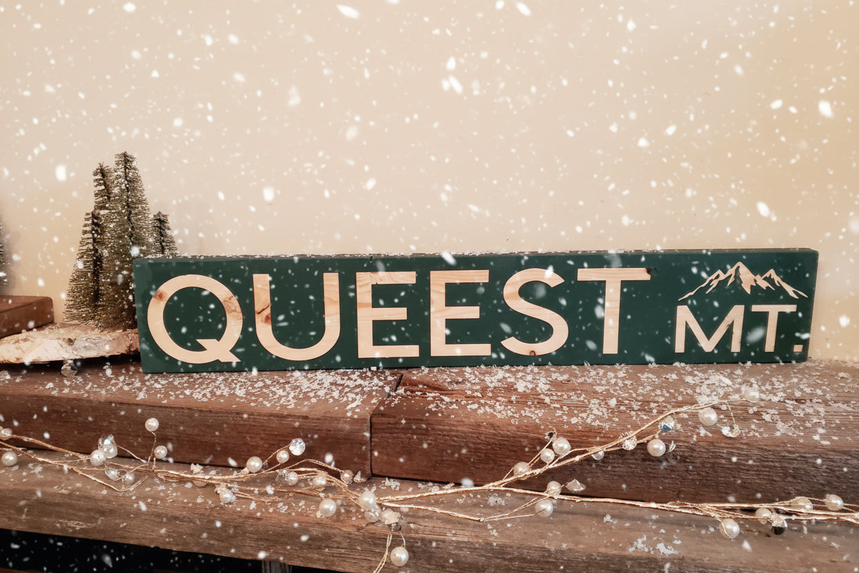 "Queest Mt" Custom Wood Sign