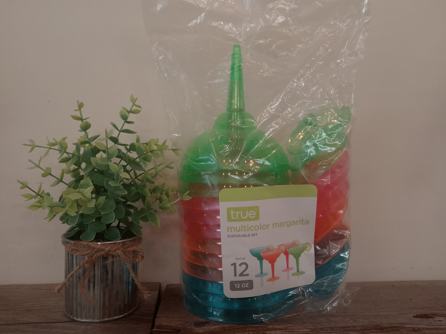 Multicolor Disposable Margarita Glasses