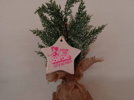 "Barbie" Ceramic Christmas Ornament