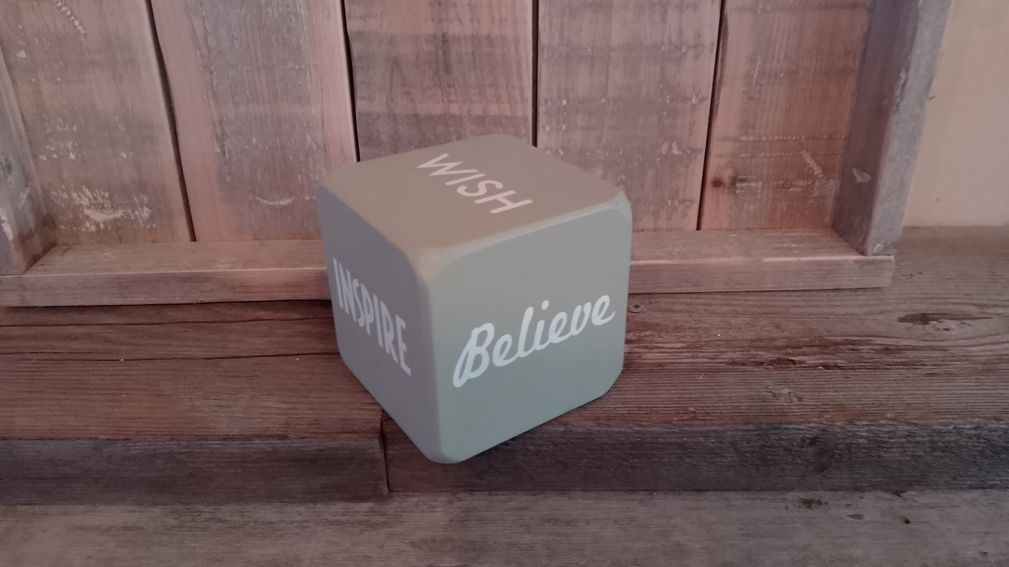 Inspirational cube - believe, inspire