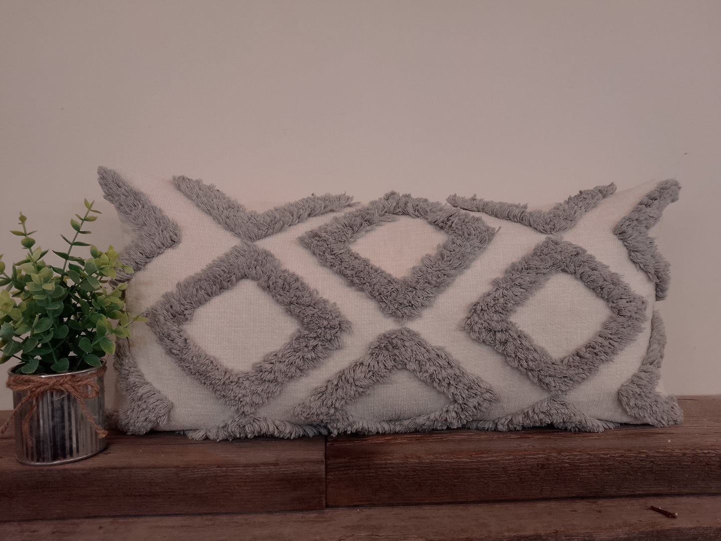 Throw Pillow White/Grey