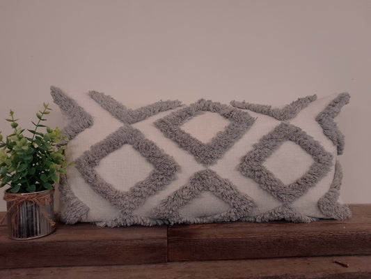 Throw Pillow White/Grey