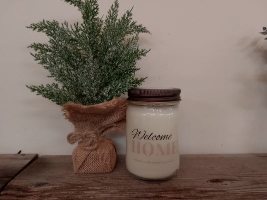 "Welcome home" 100%  Natural Soy Candle