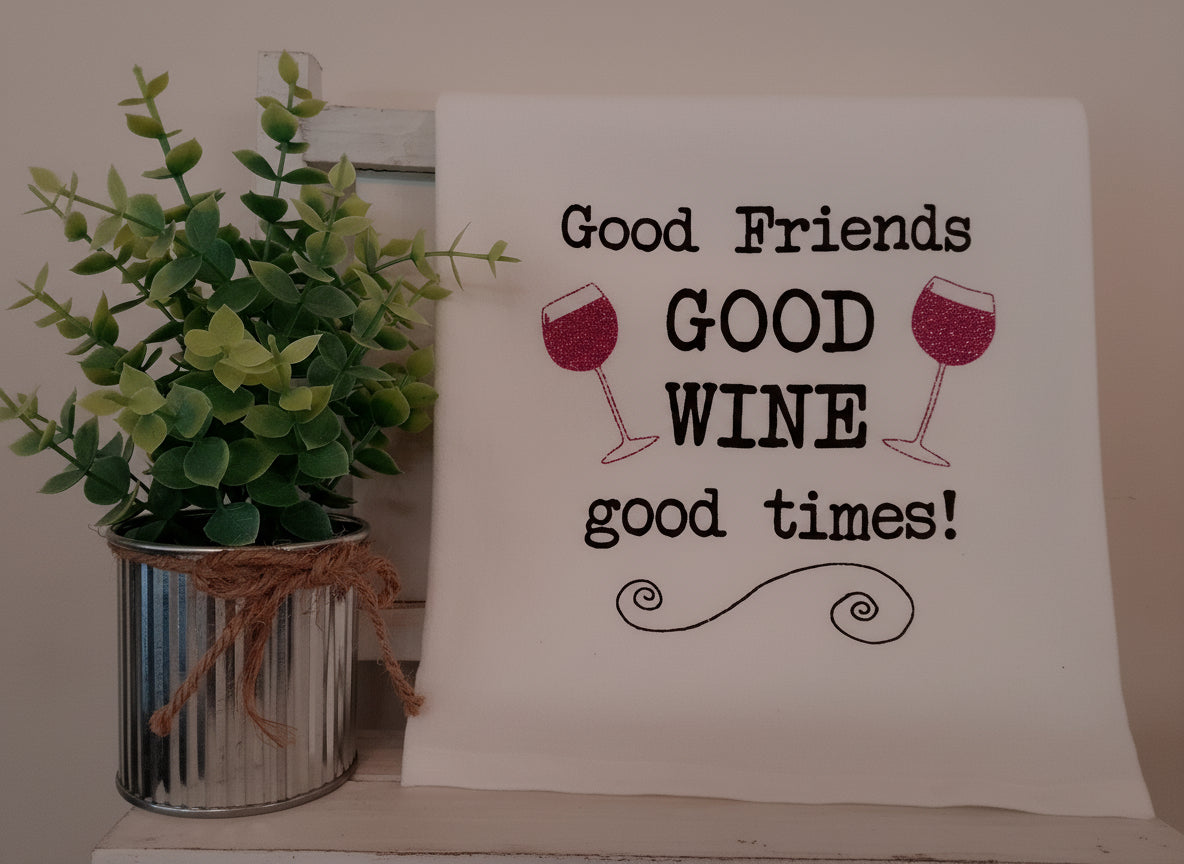 "Good friends" Kitchen Tea Towel