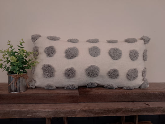 Throw Pillow Grey Dots