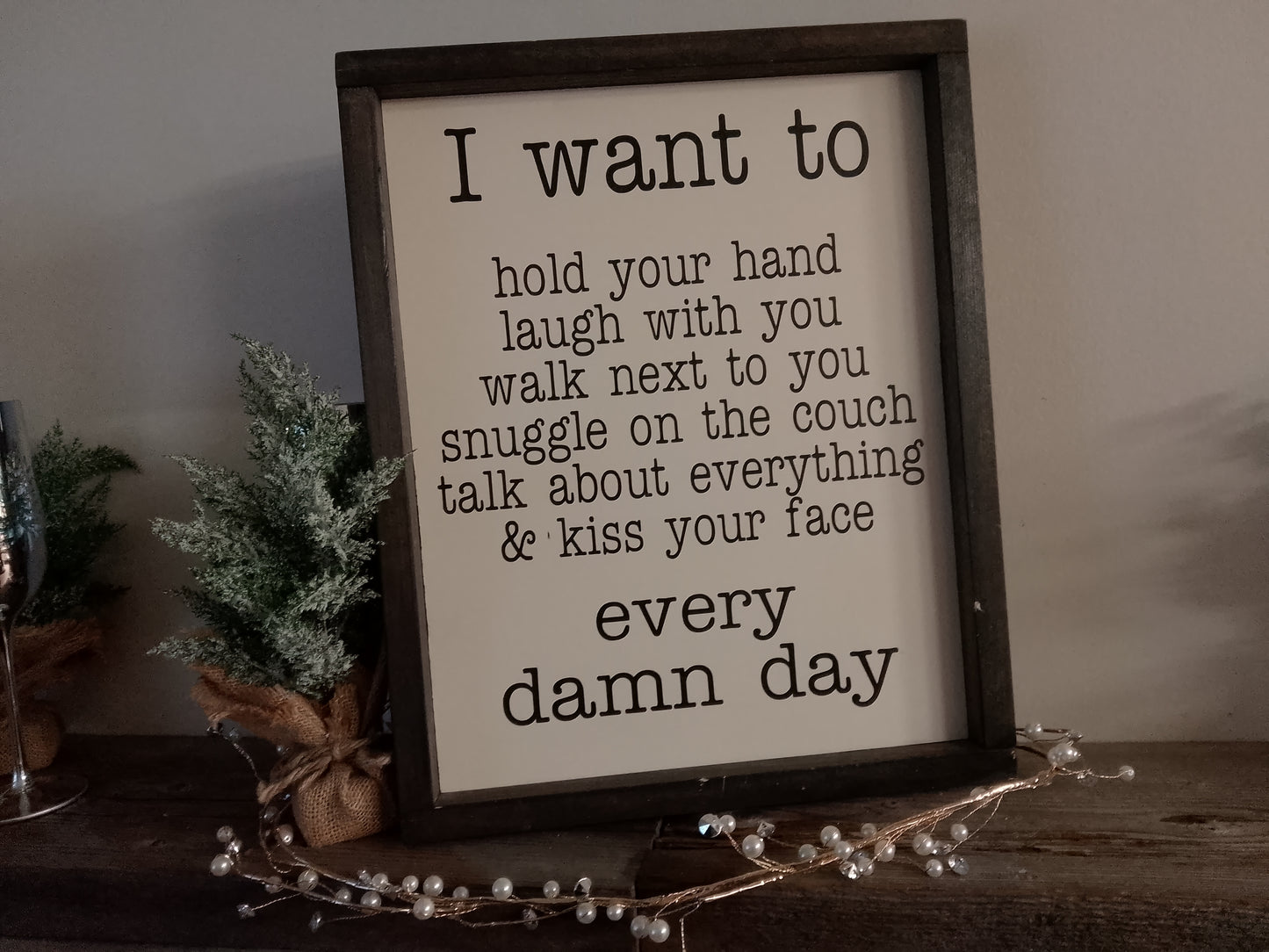 “I want to hold your Hand” Wood Sign
